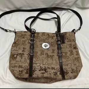 Coach Chelsea Horse and Carriage Stagecoach Bag Brown & Tan Medium Purse